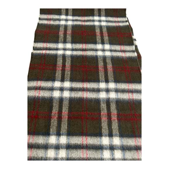 Kinloch Anderson Scarf 100% Pure Cashmere Glenlivet Collection Olive Plaid - Picture 4 of 7